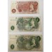 GREAT BRITAIN UK 1966/1970 . TEN 10 SHILLINGS AND ONE 1 POUND BANKNOTES . 3 DIFFERENT SIGNATURES GREAT BRITAIN UK 1966/1970 . TEN 10 SHILLINGS AND ONE 1 POUND BANKNOTES . 3 DIFFERENT SIGNATURES